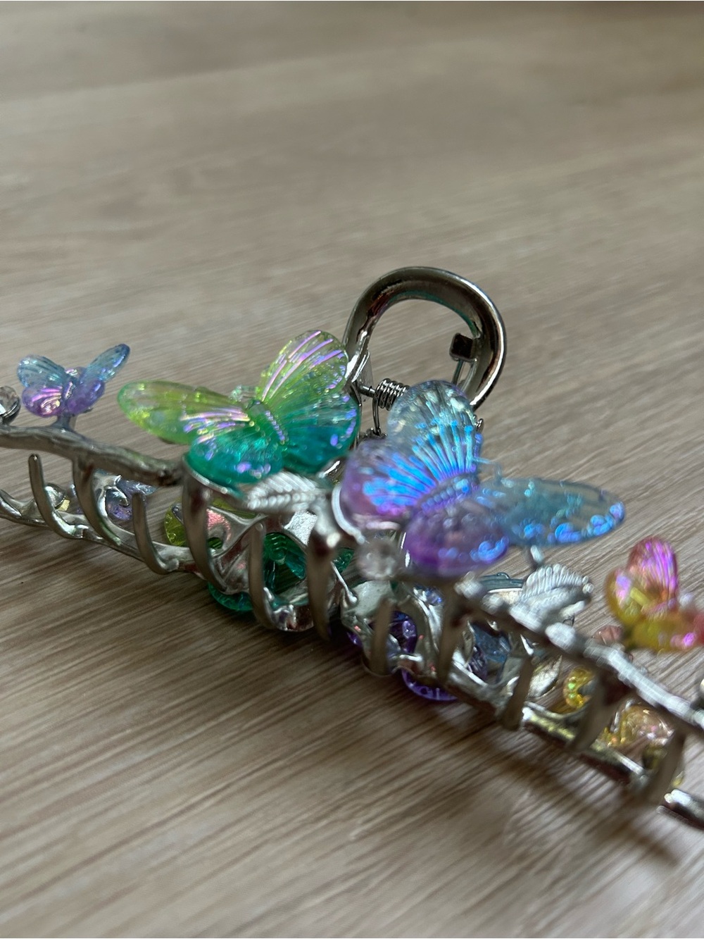 Iridescent Multicolor Butterfly Hair Clip - Women Accessories - Picture 2 of 4